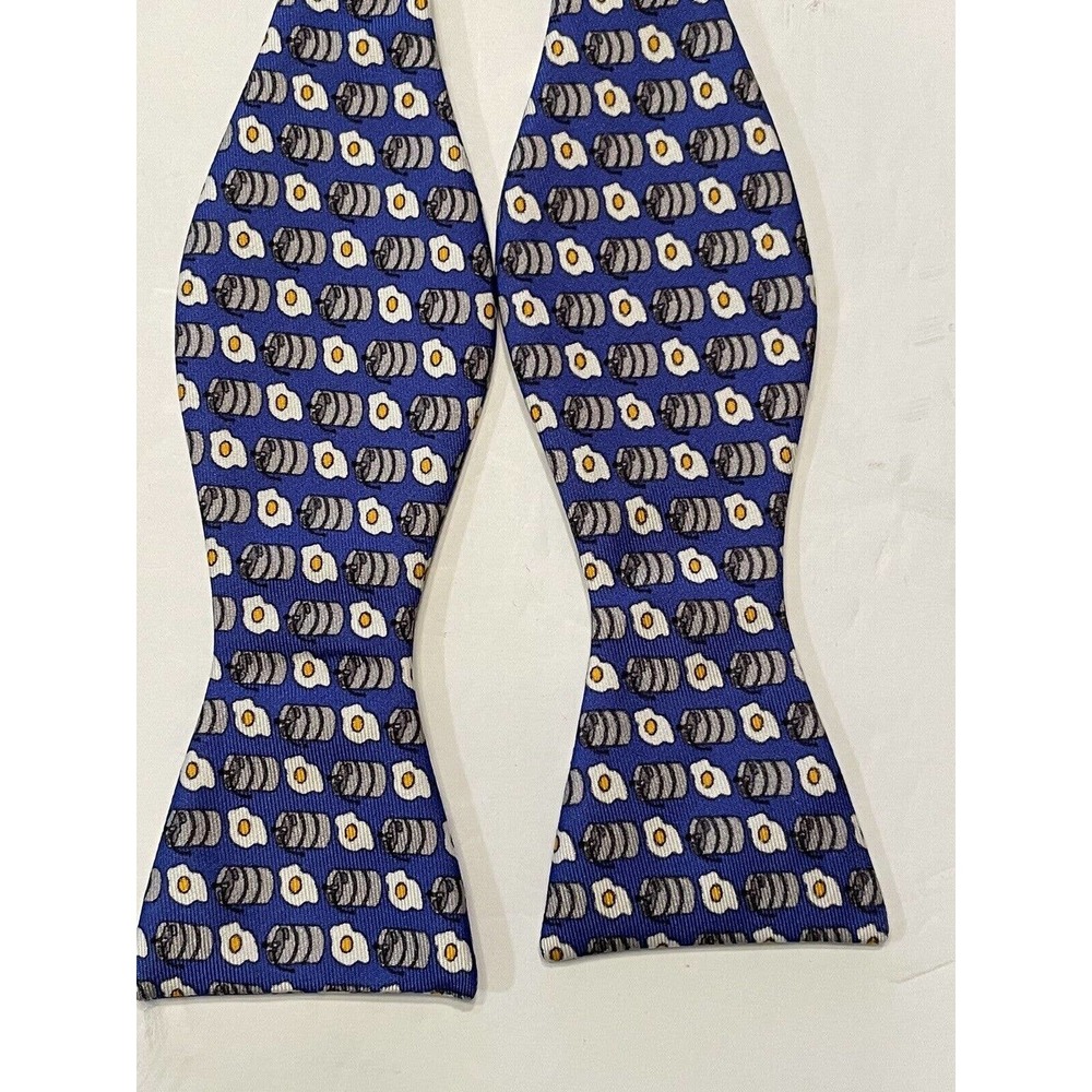 Lazyjack Press Silk Bow Tie Made In Italy Beer Keg And Eggs Funny Crazy
